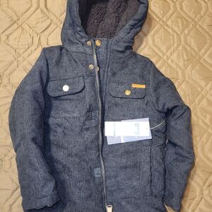 Perry Ellis Kids Hooded Puffer Jacket in Navy